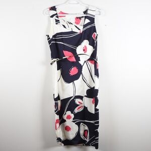 David Meister Sheath Silk Floral Dress Belt 8
